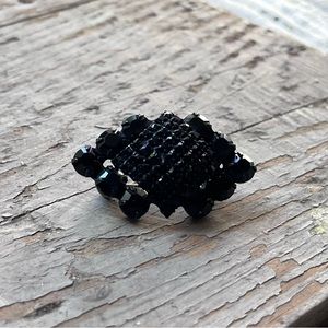 Vintage Black Rhinestone Brooch